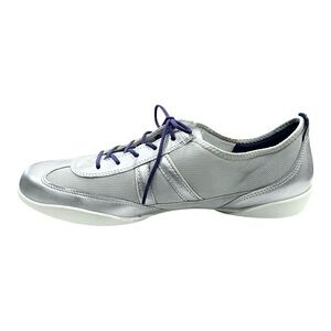 Ecco Bluma Summer Metallic Leather Mesh Purple Lace Up Comfort Shoe Sneaker 10